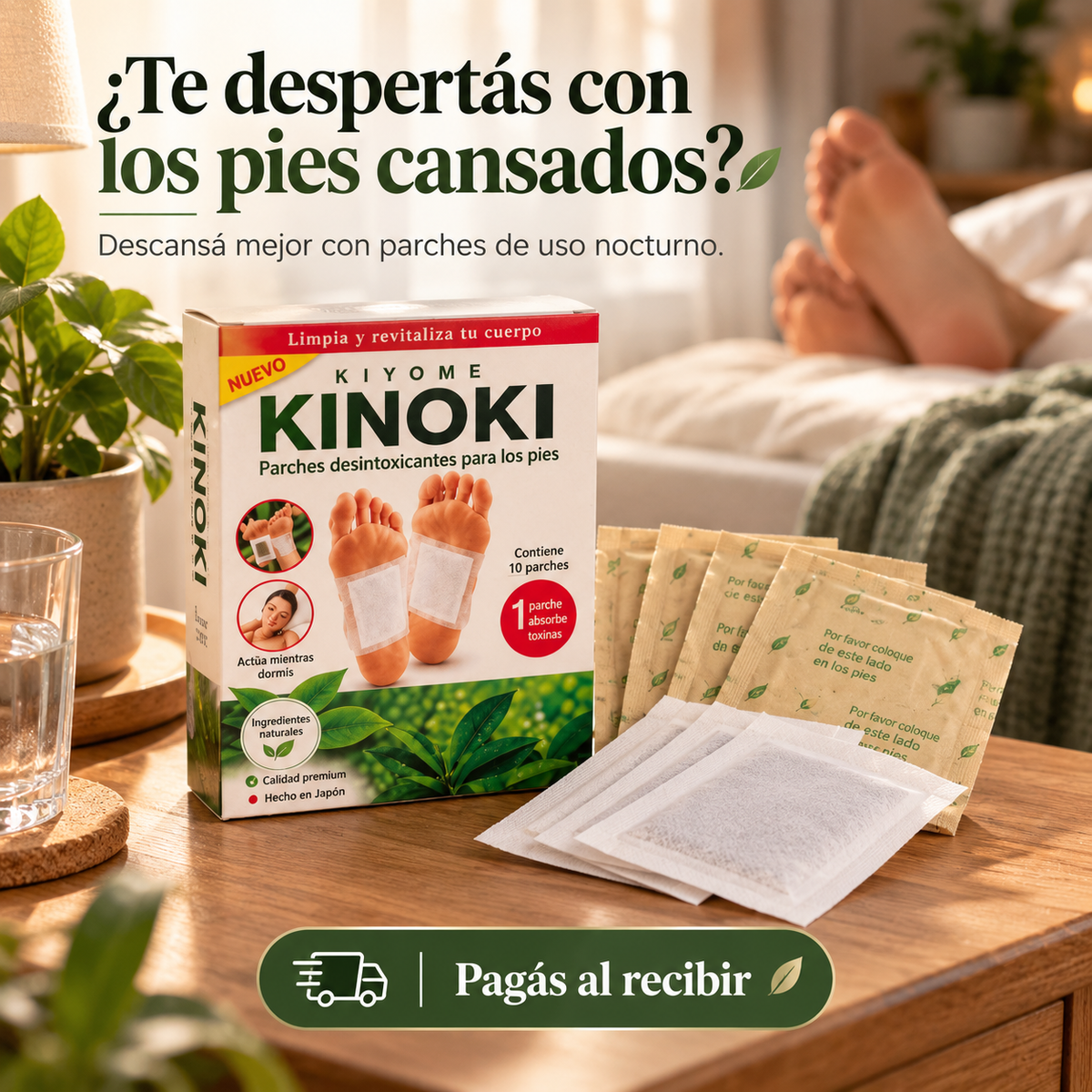 Kinoki – Parches para Pies de Uso Nocturno | Bienestar y Relajación Mientras Dormís
